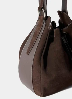 Mabel Brown Suede Bucket Bag