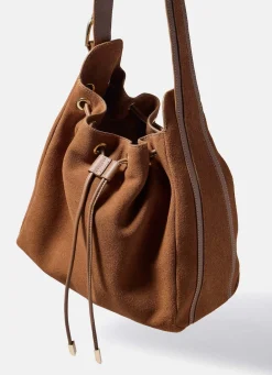 Mabel Tan Suede Bucket Bag