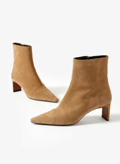 Macy Neutral Suede Ankle Boots