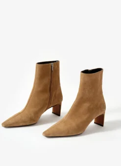 Macy Neutral Suede Ankle Boots