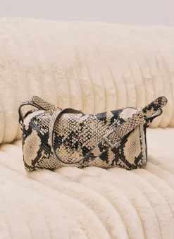Matilda Snake Print Leather Shoulder Bag