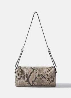 Matilda Snake Print Leather Shoulder Bag