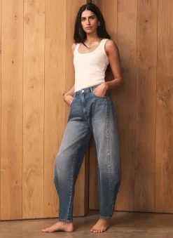 Mid Indigo Balloon Popper Jeans