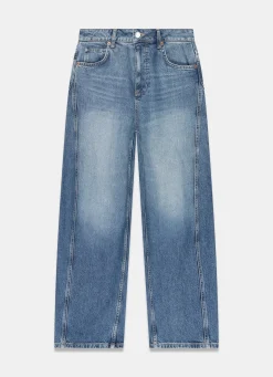 Mid Indigo Barrel Leg Jeans