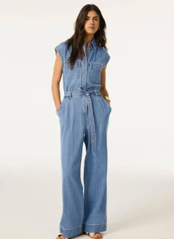 Mid Indigo Denim Jumpsuit