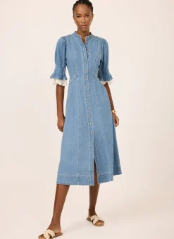 Mid Indigo Denim Midi Dress