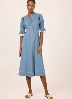 Mid Indigo Denim Midi Dress