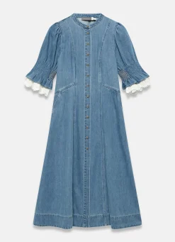 Mid Indigo Denim Midi Dress