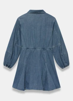Mid Indigo Denim Mini Shirt Dress