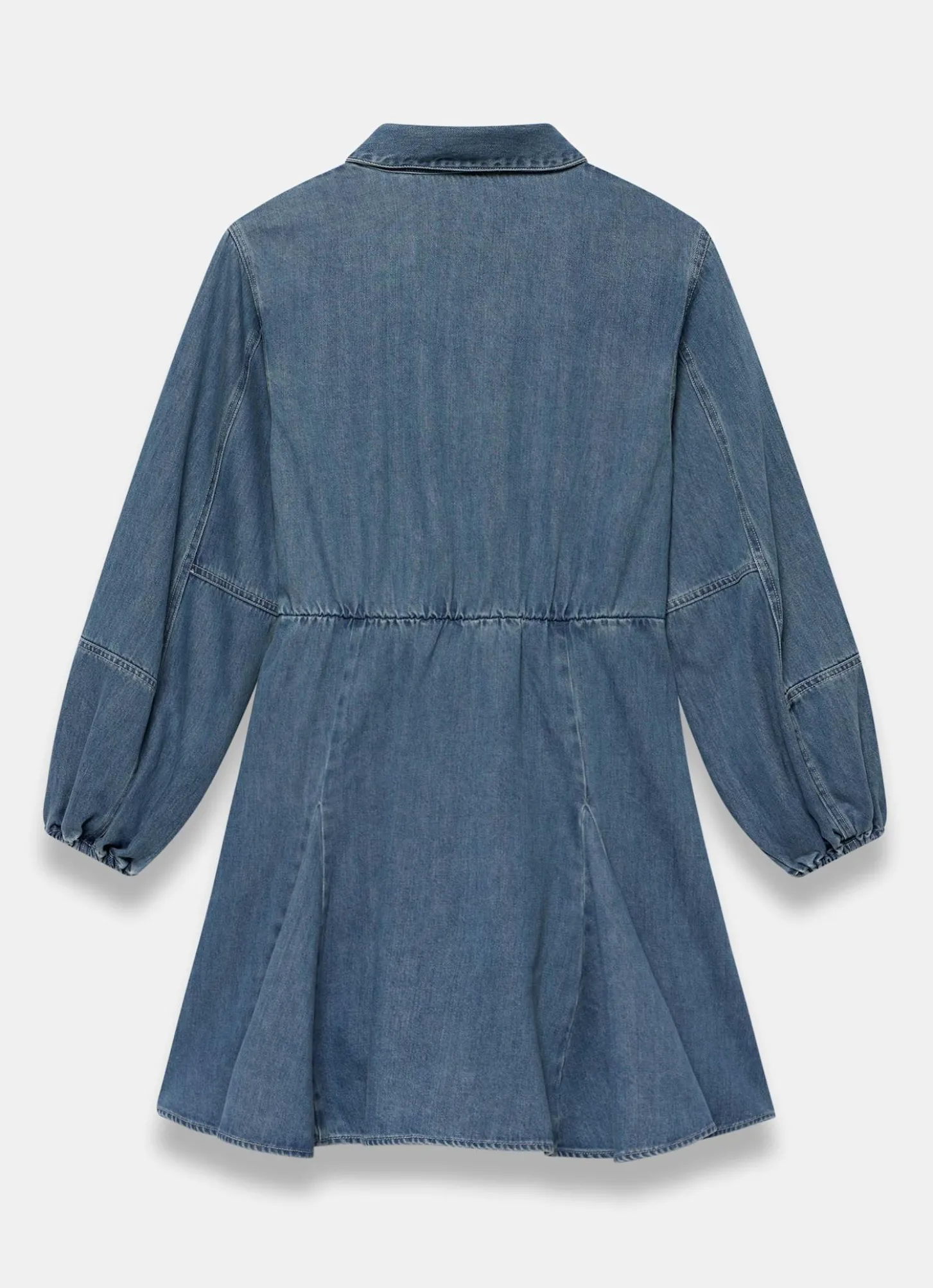 Mid Indigo Denim Mini Shirt Dress