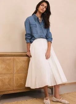 Mid Indigo Denim Scallop Shirt