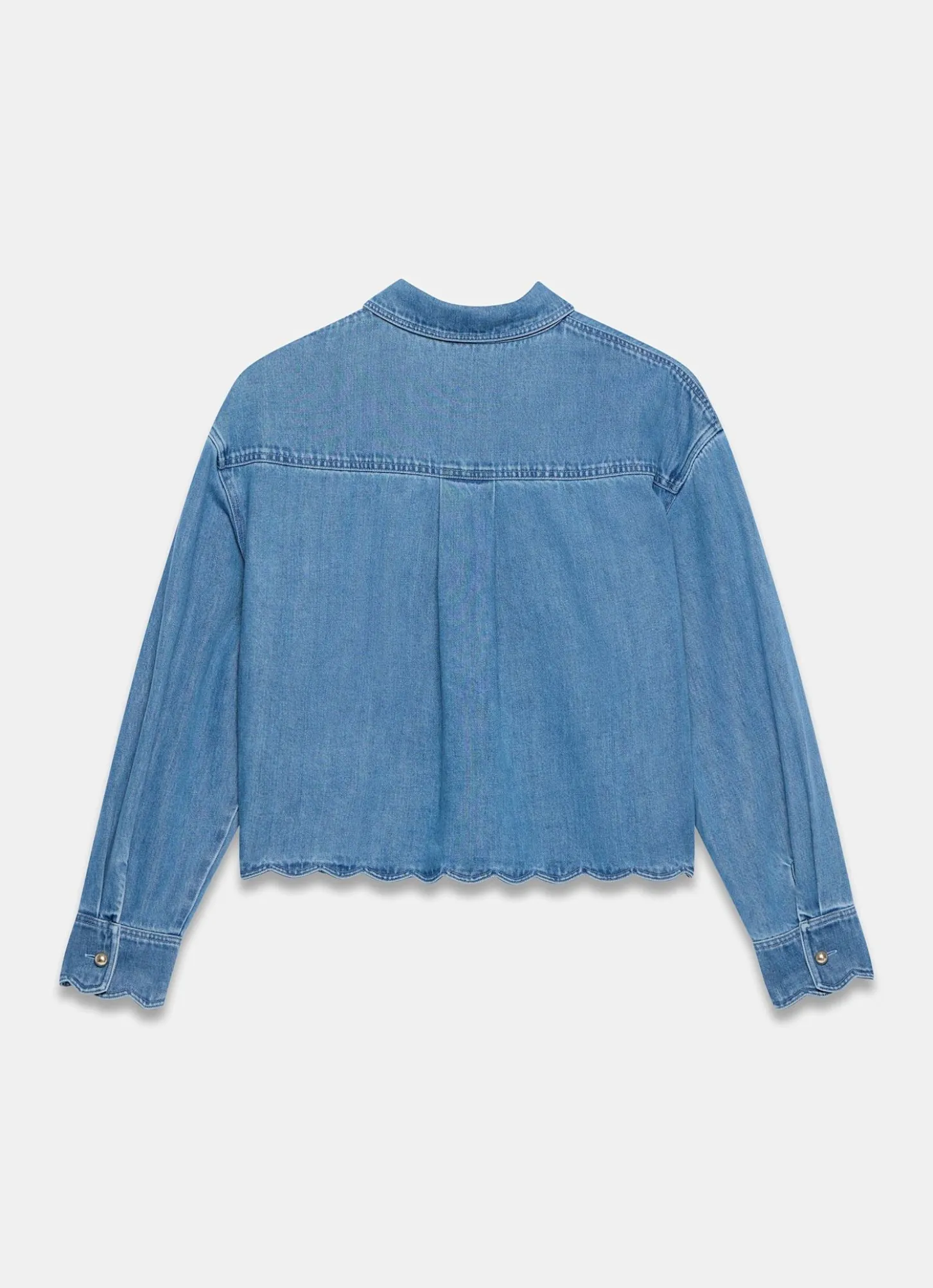 Mid Indigo Denim Scallop Shirt