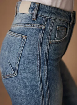Mid Indigo Relaxed Tapered Boyfriend Jeans