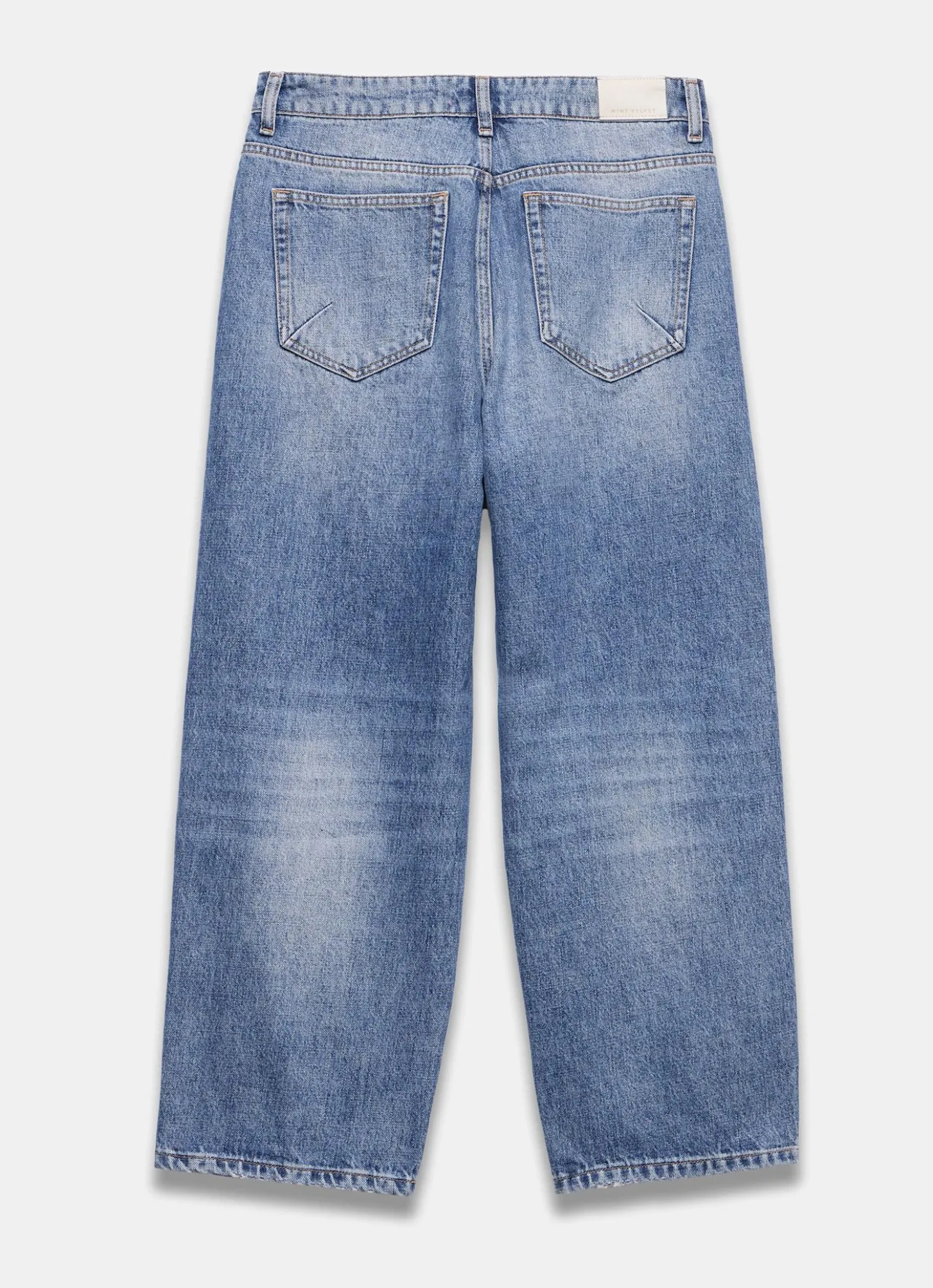Mid Indigo Relaxed Tapered Boyfriend Jeans