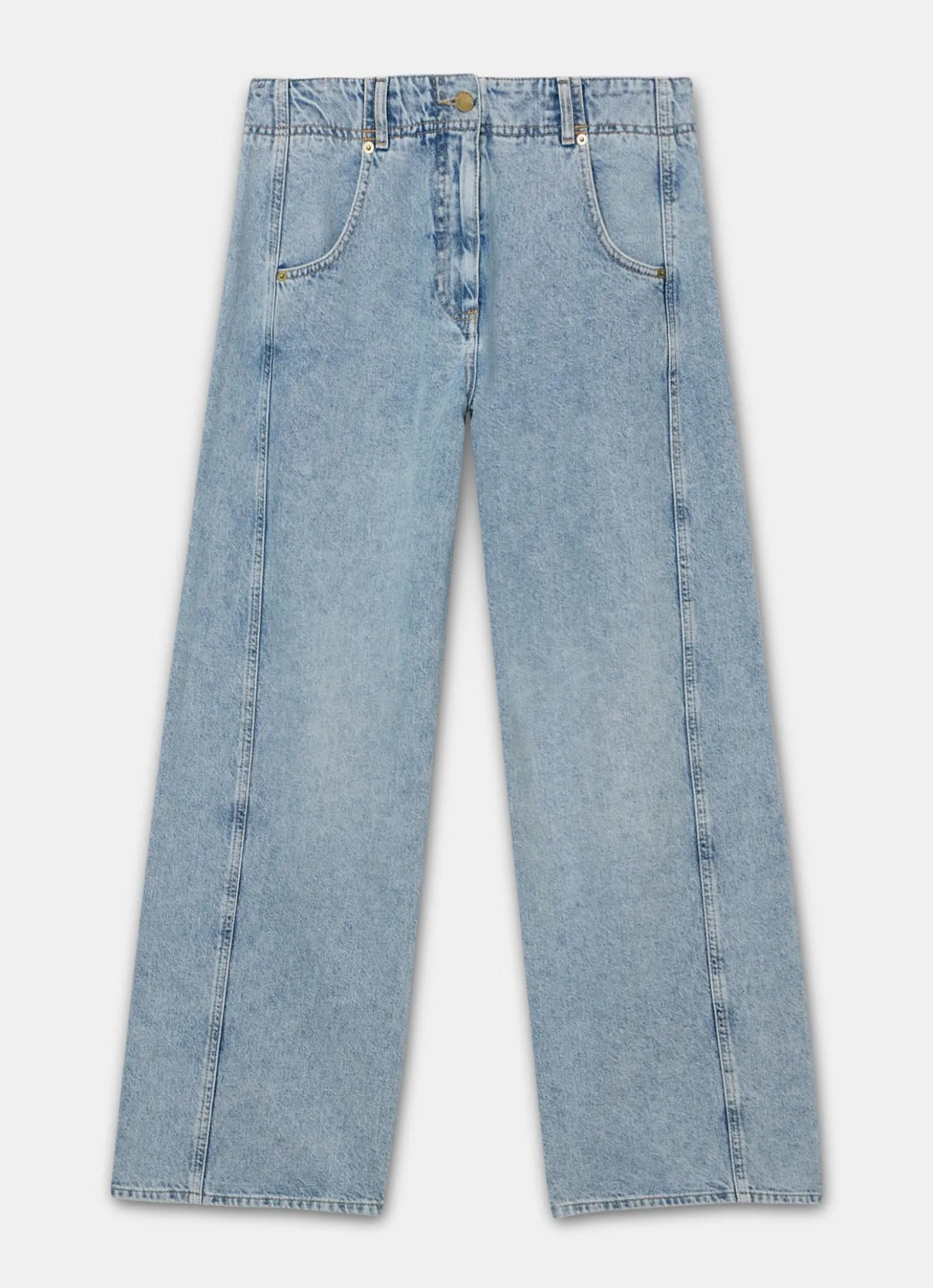 Mid Indigo Relaxed Wide Leg Jeans