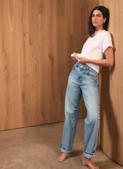 Mid Indigo Workable Wide Jeans