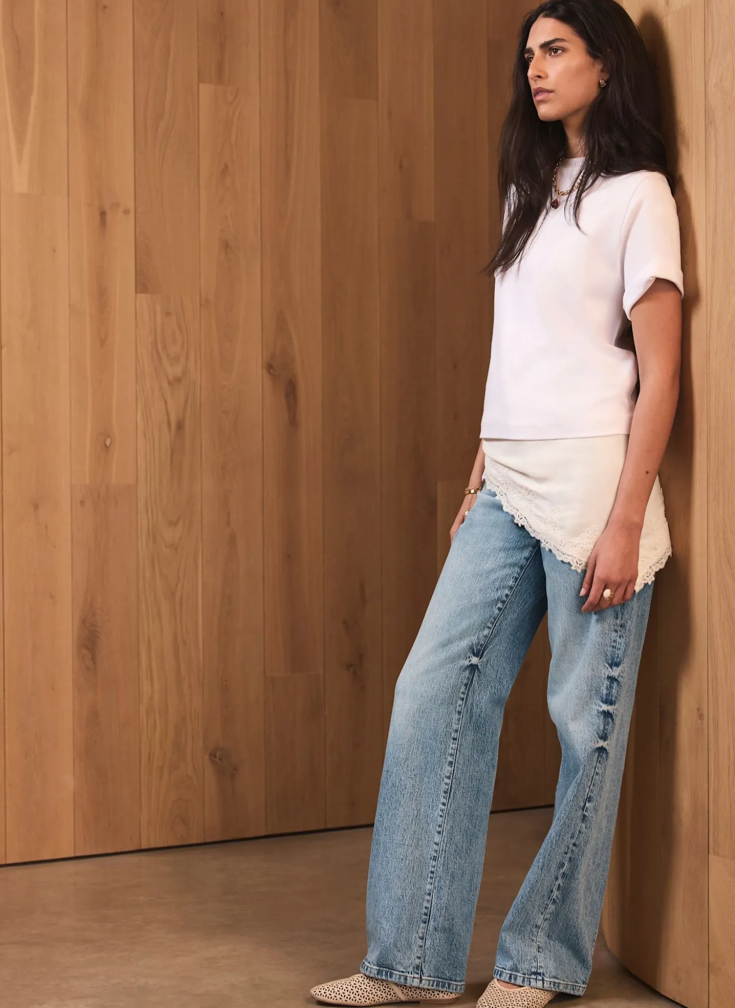 Mid Indigo Workable Wide Jeans