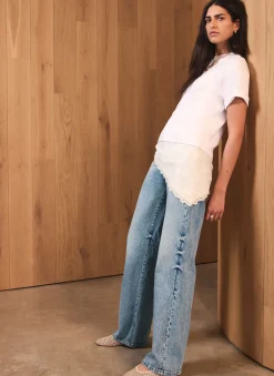 Mid Indigo Workable Wide Jeans