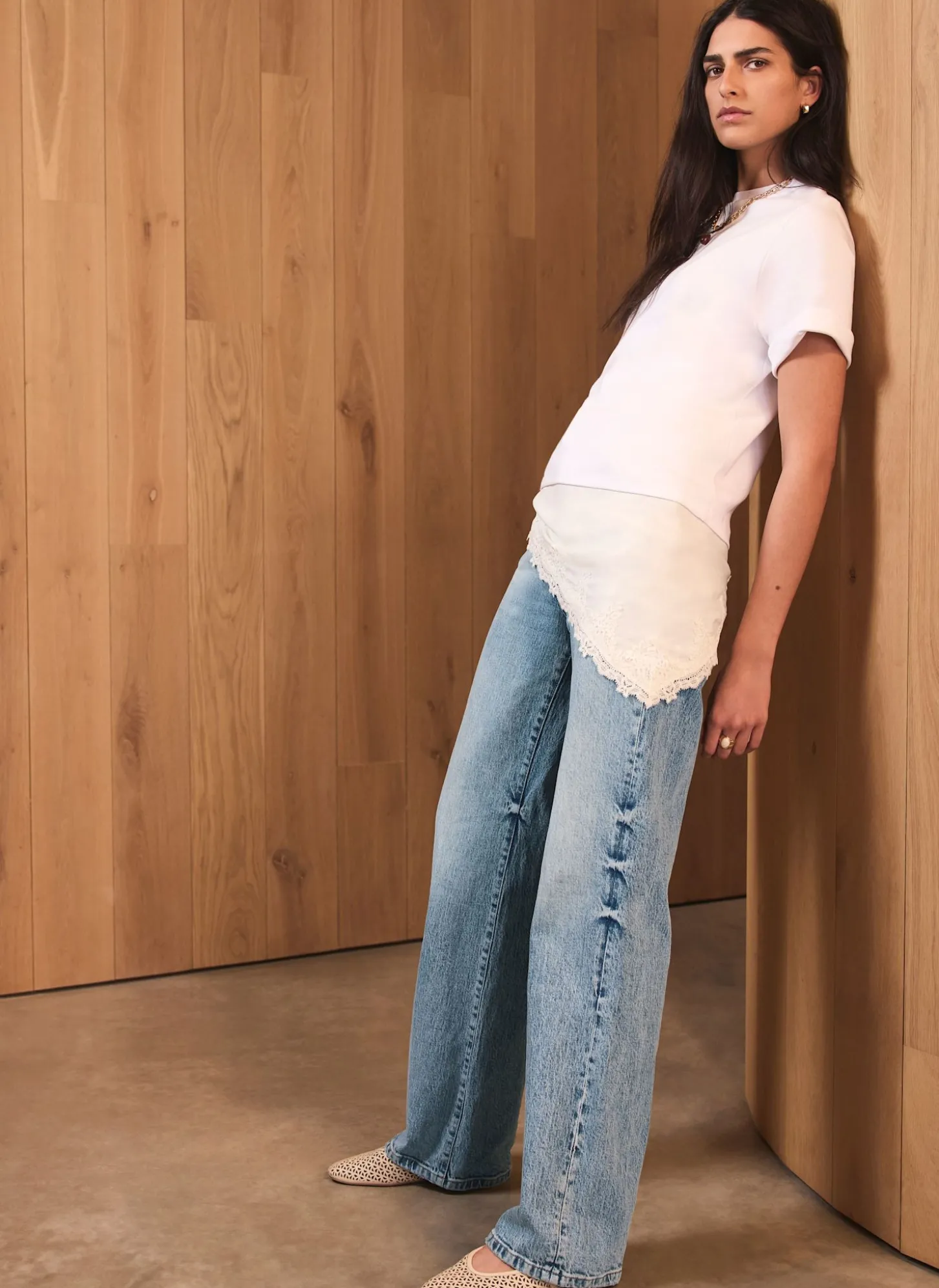 Mid Indigo Workable Wide Jeans