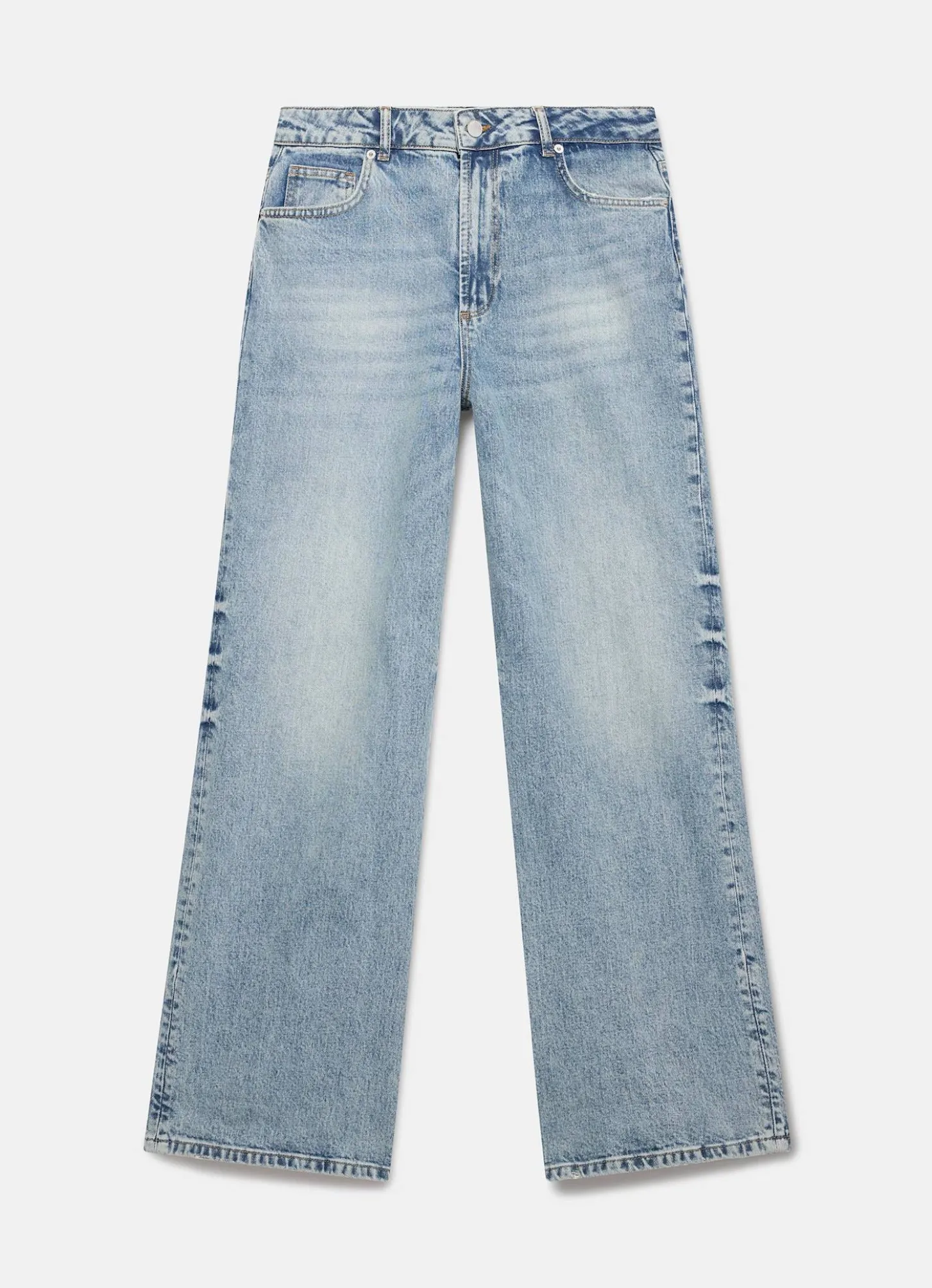 Mid Indigo Workable Wide Jeans