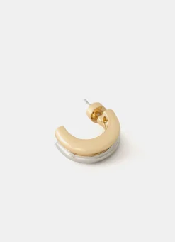 Mixed Metal Curve Earrings