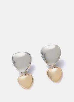 Mixed Metal Drop Earrings
