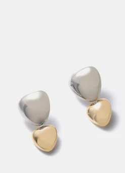 Mixed Metal Drop Earrings