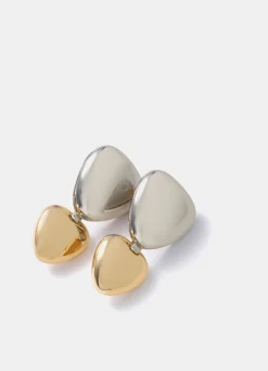 Mixed Metal Drop Earrings