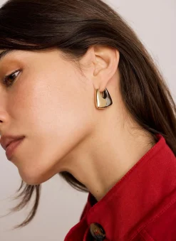 Mixed Metal Hoop Earrings
