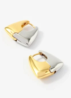 Mixed Metal Hoop Earrings