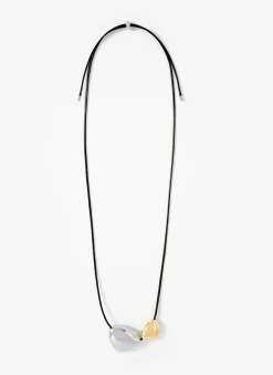 Mixed Metal Rope Pendant Necklace