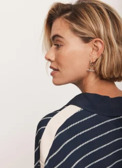 Mixed Metal T-Bar Hoop Earrings