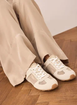 Myla Cream Suede Mesh Trainers