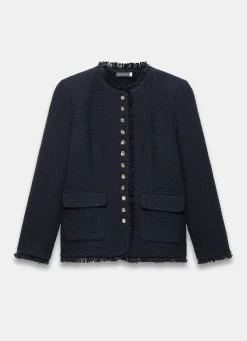 Navy Boucle Tweed Jacket