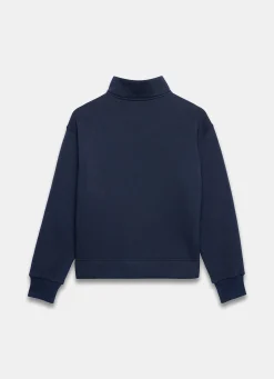 Navy Button Detail Sweatshirt