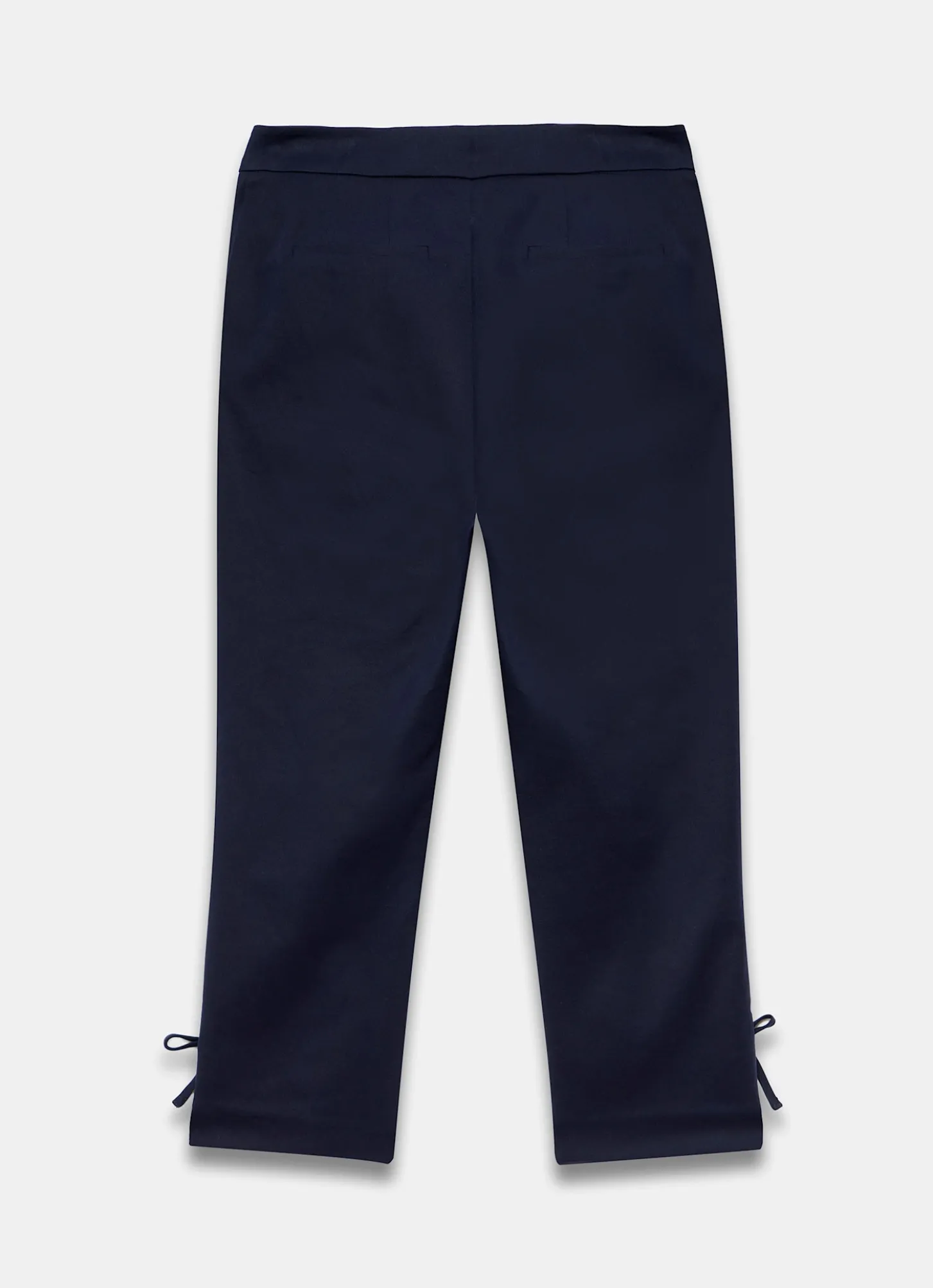 Navy Cotton Blend Capri Trousers