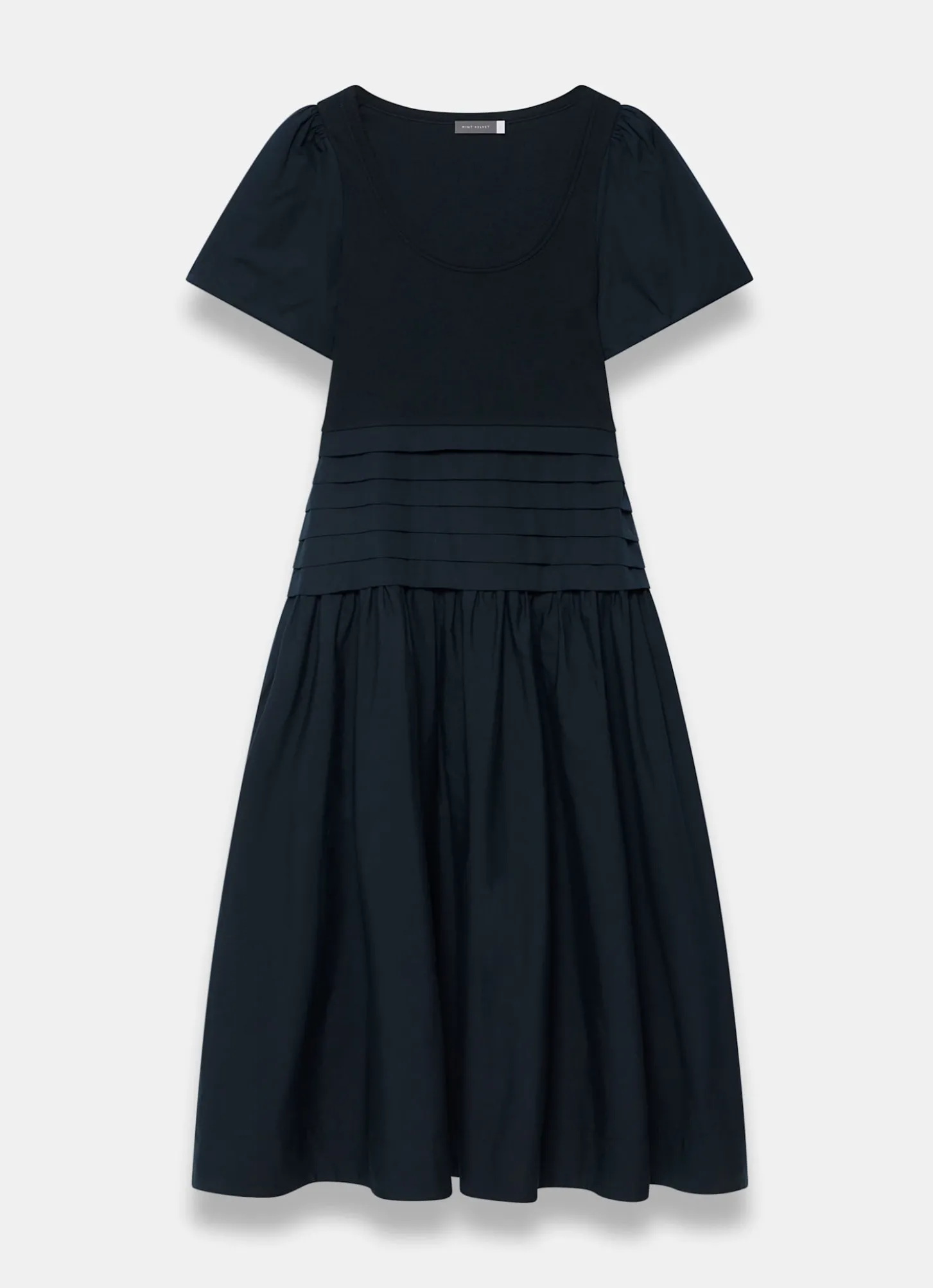 Navy Cotton Blend Maxi Dress