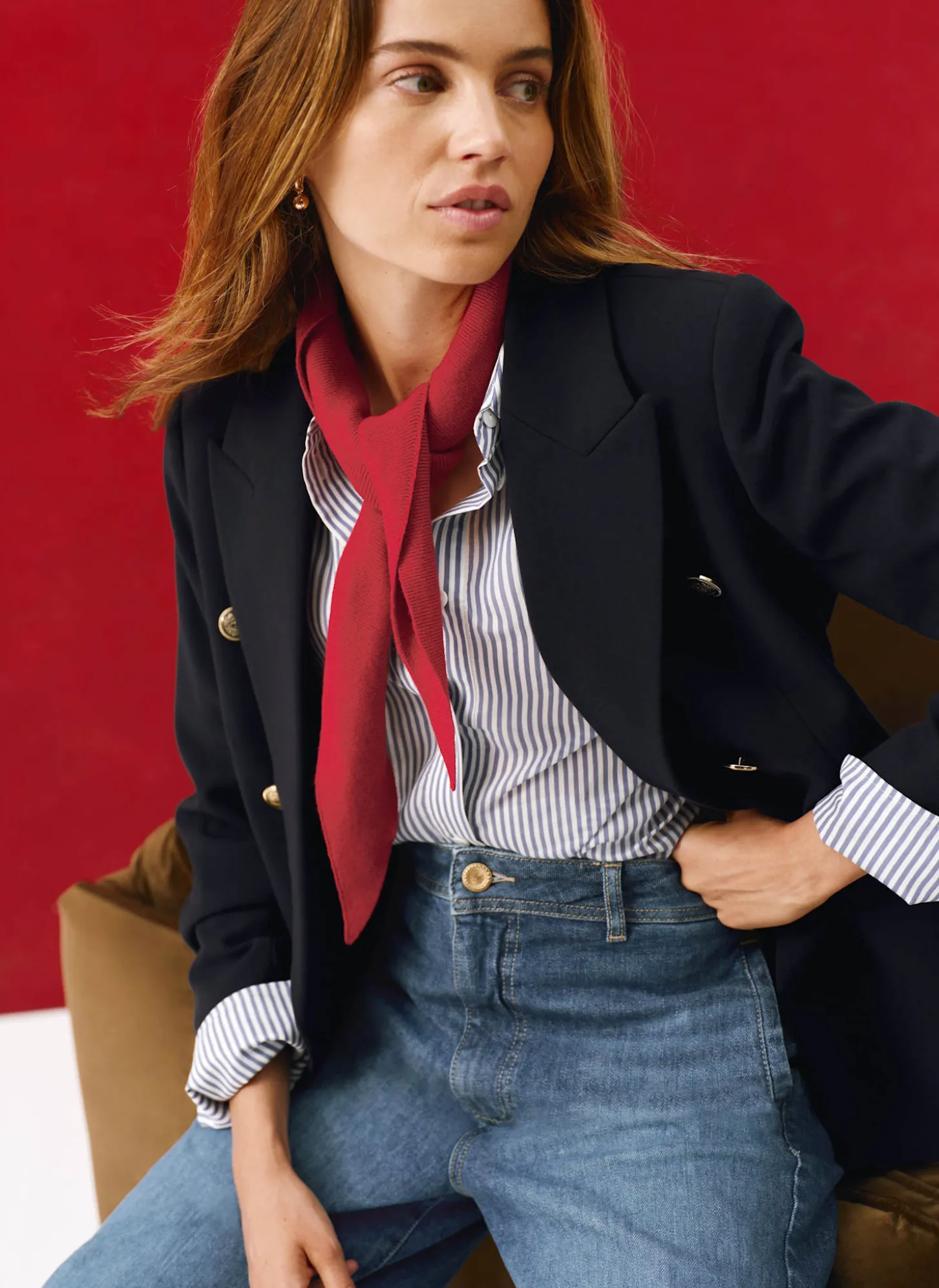Navy Double Breasted Blazer