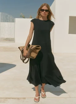 Navy Full Hem Midi Dress