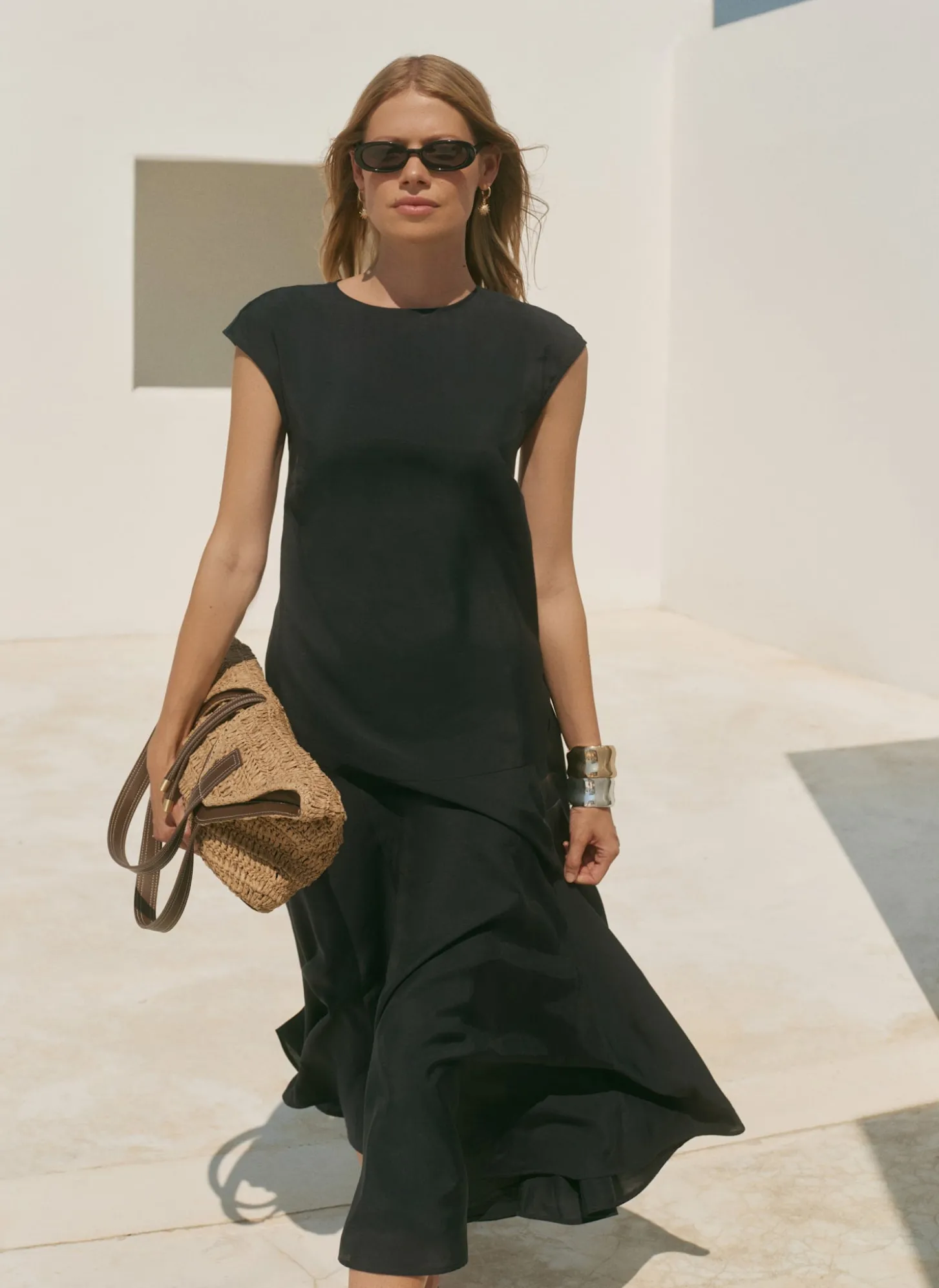Navy Full Hem Midi Dress