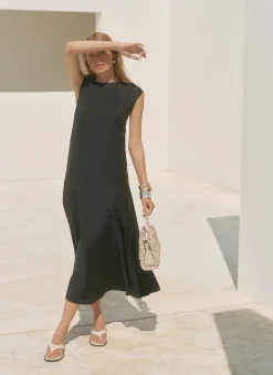 Navy Full Hem Midi Dress