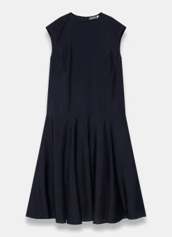 Navy Full Hem Midi Dress