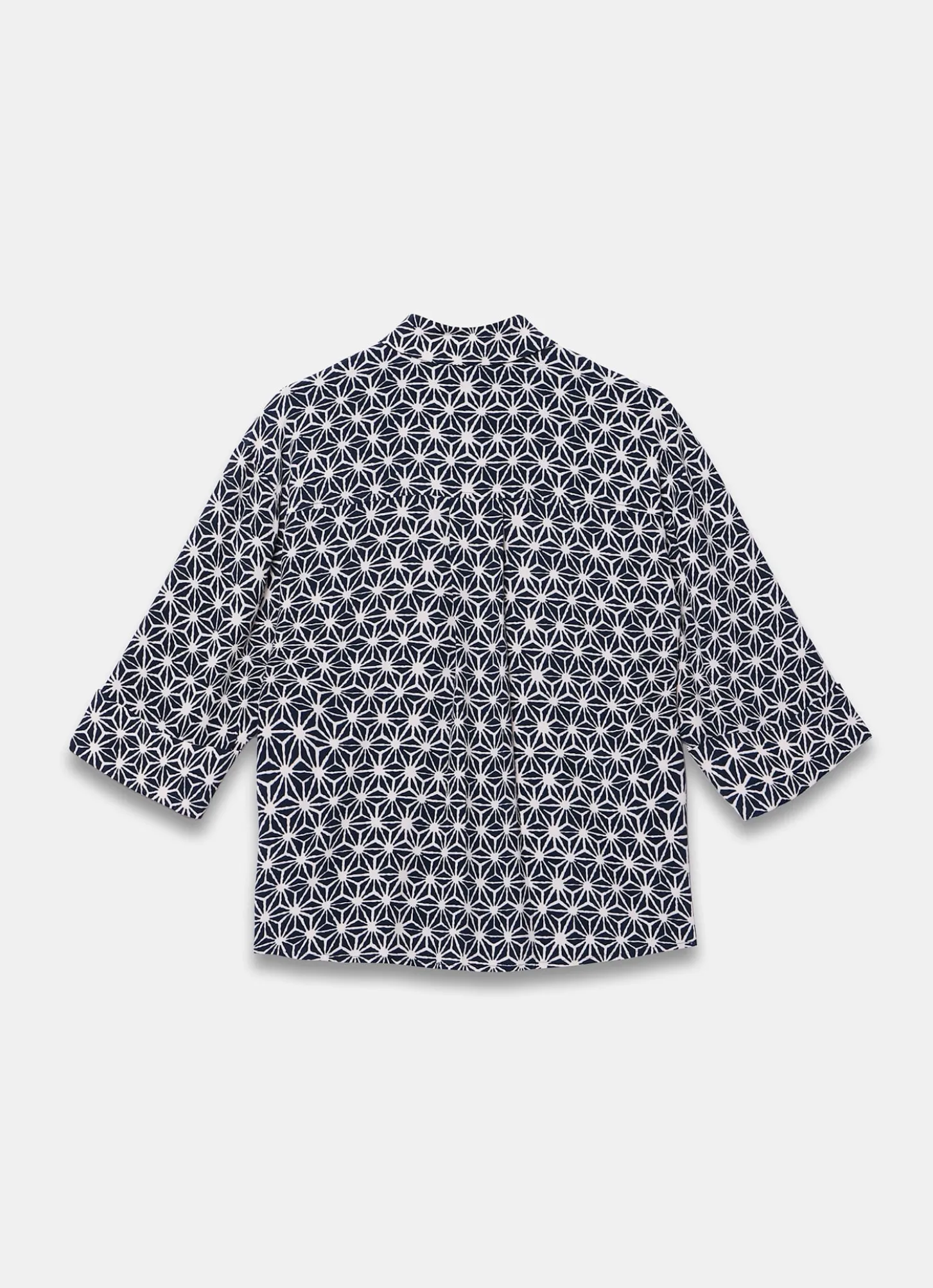 Navy Geometric Print Resort Shirt