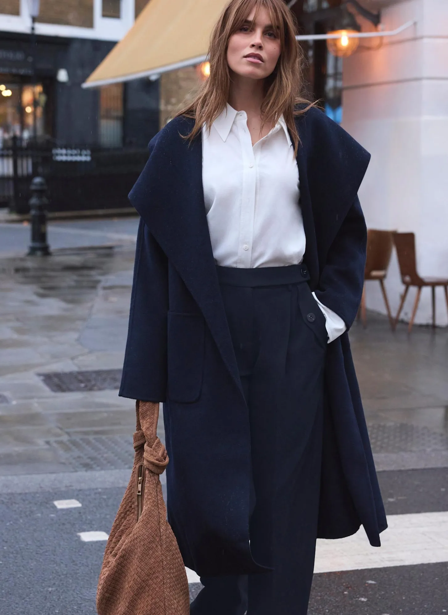Navy Hand Finished Double Breasted Coat