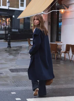 Navy Hand Finished Double Breasted Coat