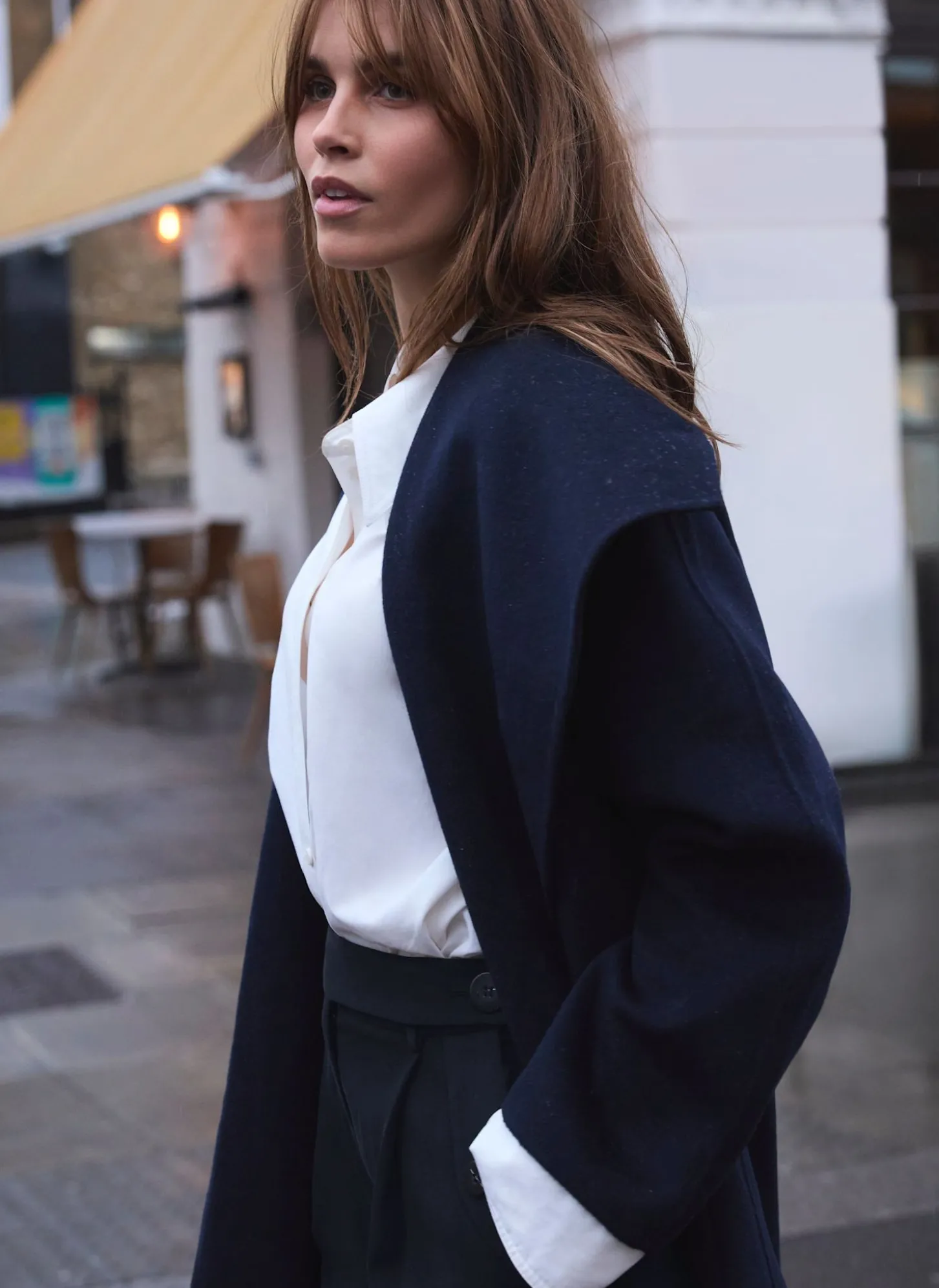 Navy Hand Finished Double Breasted Coat