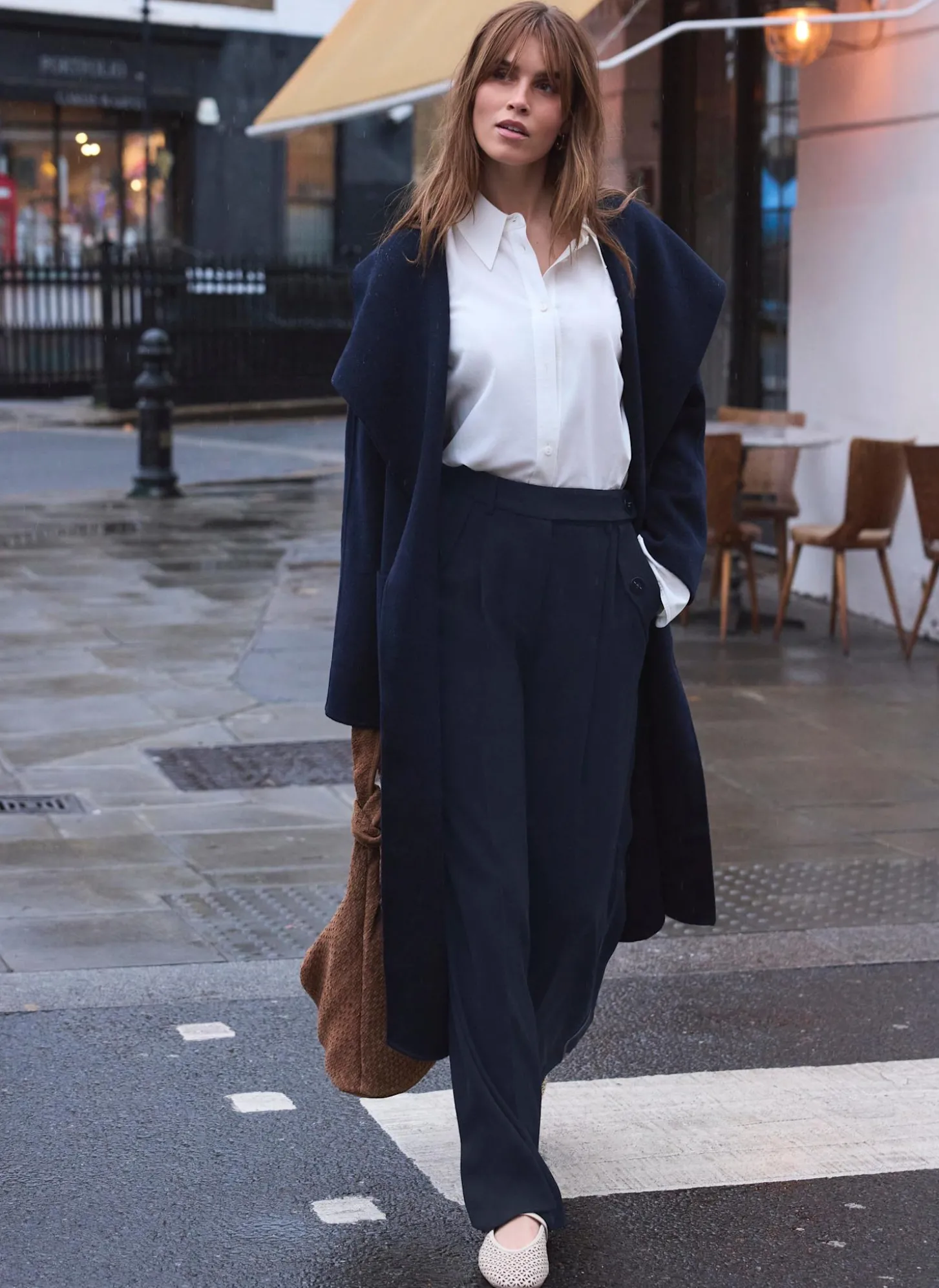 Navy Hand Finished Double Breasted Coat