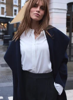 Navy Hand Finished Double Breasted Coat