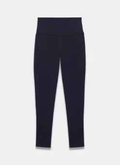 Navy Jersey Straight Leggings