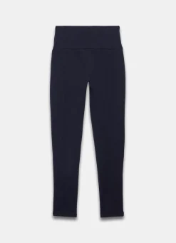 Navy Jersey Straight Leggings